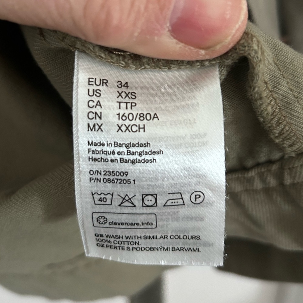 H&M | Olive Khaki Utility Jacket | Size XXS - Picture 7 of 8